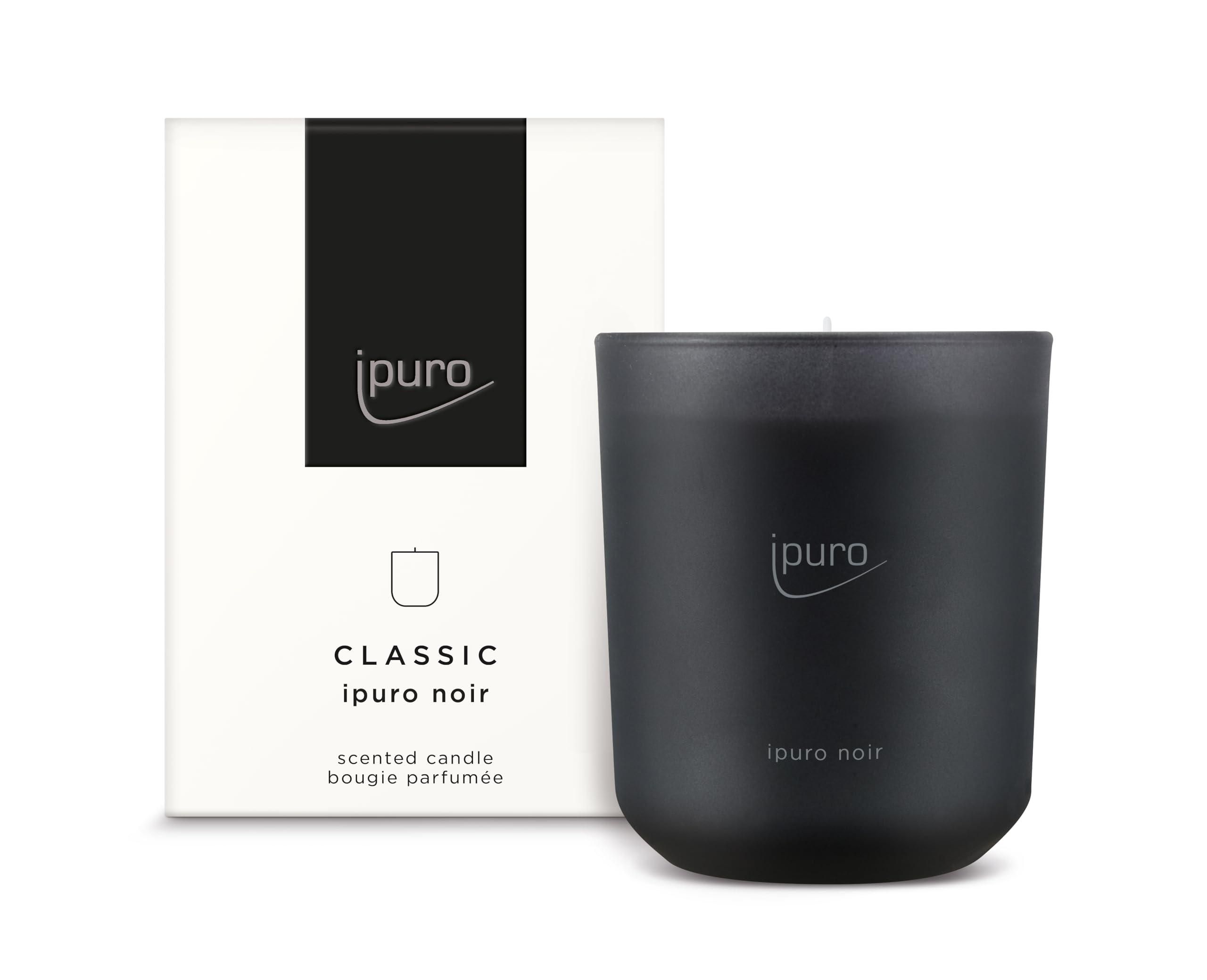 Ipuro Classic dekorative Duftkerze - NOIR | Duftkerze im Glas mit Rose, Patschuli, Sandelholz, Eukalyptus & Kokosnuss Aroma | Kerzen mit langanhaltendem Duf ab 24,49 €