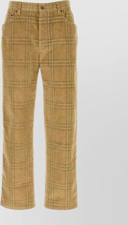 Burberry corduroy pant with embroidered plaid pattern