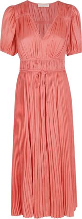 Ulla Johnson Coral Audra Puff Sleeve Drawstring Polyester Midi Dress
