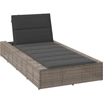 vidaXL Vidaxl - Lettino Prendisole con Cuscino Galleggiante Grigio Polyrattan