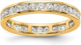 Diamond2Deal 14k Gold 1 Ct Lab Grown Diamond Channel Set Eternity Band Ring