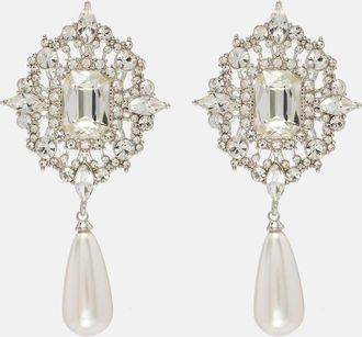 Self Portrait Embellished drop earrings