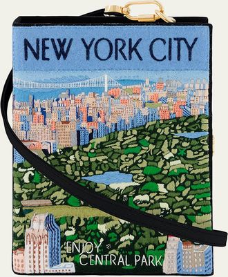 Olympia Le-Tan New York City Central Park Book Clutch Bag with Strap