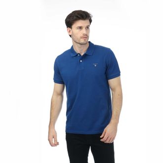 GANT Heren Gant Pique Rugger Polo Shirt in Blauw