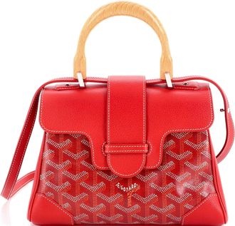 Goyard Saigon Top Handle Bag Coated Canvas with Leather Mini