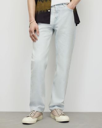 AllSaints Mens Cotton Curtis Straight Fit Rigid Denim Jeans, Size: 38