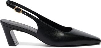 Stuart Weitzman Stassi Slingback 50 - Dames - Pumps - Zwart - 38 EU - Leer - Schoenen