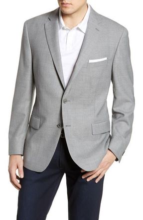 Hart Schaffner Marx New York Fit Solid Wool Blazer in Grey at Nordstrom, Size 42 S