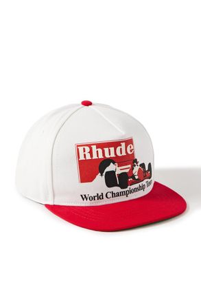 Rhude Logo-Print Cotton-Twill Baseball Cap