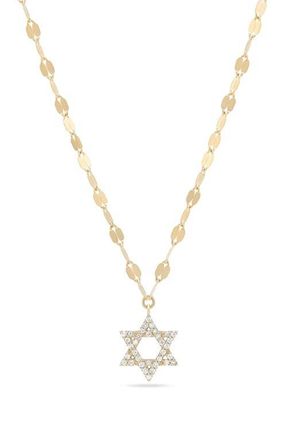 Lana Jewelry 14K Gold Mini Diamond Star of David Pendant Necklace in 14K Yellow Gold at Nordstrom, Size 16
