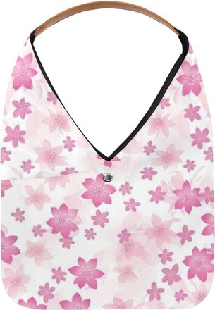 Generic Aesthetic Flower Reusable Lightweight Grocery Bags - Foldable Into Compact Pouch, Washable & Sturdy, Multipurpose for Shopping and Travel