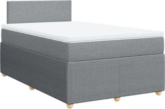 vidaXL Cama Box Spring Con Colch&oacute;n Tela Gris Claro 120x200 Cm Vidaxl