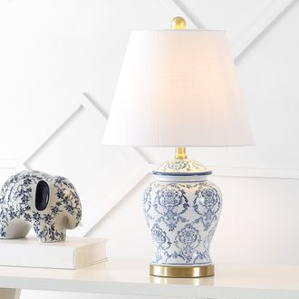 Jonathan Y Designs Juliana 22.25 Traditional Classic Chinoiserie Ceramic LED Table Lamp