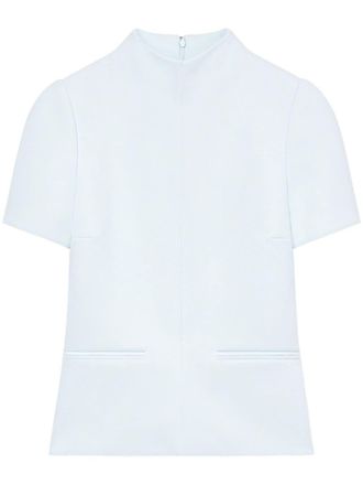 Courr&egrave;ges T-shirt met hoge hals - Blauw