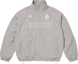 SUPREME x Umbro SS26 Rhinestone Track Jacket Light Grey SUP-SS26-331-GRY