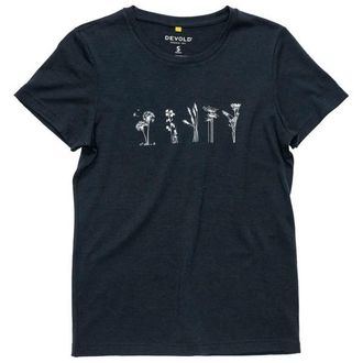 Devold Classic Flowers Tee Merinoshirt f&uuml;r Damen | blau