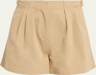 Ulla Johnson Kira Pleated Cotton Shorts