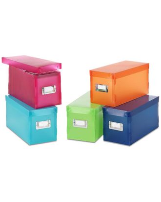 Whitmor Set of 5 Multicolor Plastic Storage Boxes