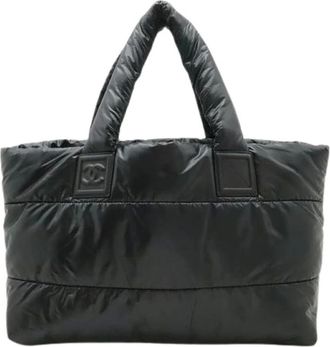 Chanel Pre-owned Tote Bags, female, Black, Size: ONE SIZE Pre-owned Coco Cocoon Nylon Leather Tote Bag
