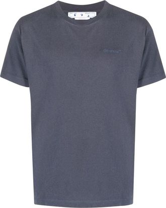 Off-white SS22 Diag Back Printing Round Neck Short Sleeve Ordinary Version Blue OMAA027S22JER0044646