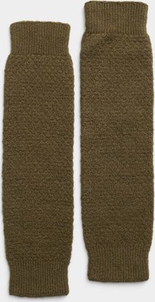 Simons Womens Wool-blend popcorn-knit legwarmers Exclusive collection from Italy