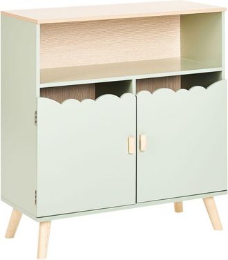 Beliani Beliani - Credenza con motivo a casetta per la camera dei bambini in mdf di pino verde chiaro Lackey
