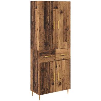 vidaXL Highboard Old Wood 69.5 x 34 x 180 cm Engineered Wood vidaXL