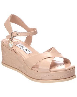 Jimmy Choo London Astra 60 Leather Wedge Sandal