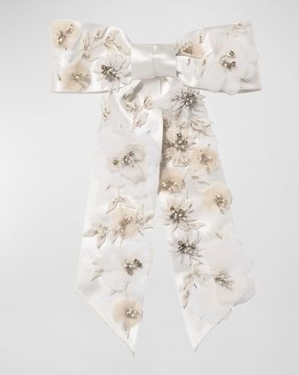 Jennifer Behr Krista Floral Bow Barrette