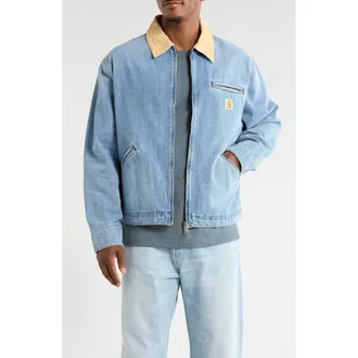 Carhartt Work in Progress OG Detroit Denim Jacket in Blue Burst at Nordstrom, Size Xx-Large