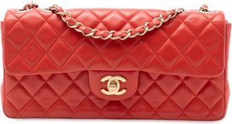 Chanel 2009-2010 Classic Lambskin East West Single Flap shoulder bag - Rosso