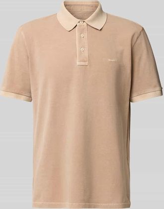 GANT Regular Fit Poloshirt mit Label-Stitching Modell SUNFADED in Beige, Größe XXL