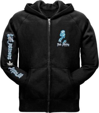 Bob Marley Mens Kaya Now Zip Hoodie In Black