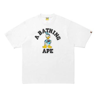 A Bathing Ape x Disney Donald Duck College Relaxed Fit T-Shirt White 0ZXTEM931101Q-WHT