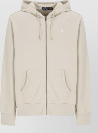 Ralph Lauren cotton hooded sweatshirt drawstring ribbed cuffs hem