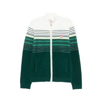 Casablanca Striped Zip-up Cardigan