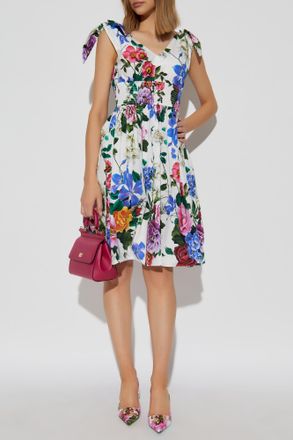 Dolce & Gabbana Dress With Floral Motif, Womens, Multicolour