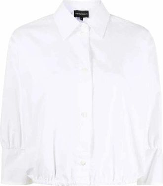 Emporio Armani Witte Casual Overhemden 3K2C682N0Fz 0100 - Dames - Overhemden - Wit - XL - Overhemden