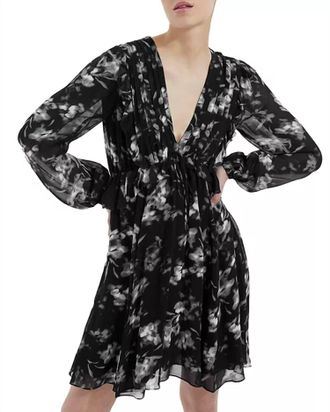 The Kooples Ghost Flowers Dress In Bla09
