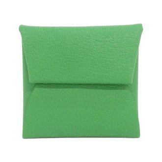 Herm&egrave;s Bambou Green Chevre Leather Coin Purse/Coin Case (Pre-Owned)