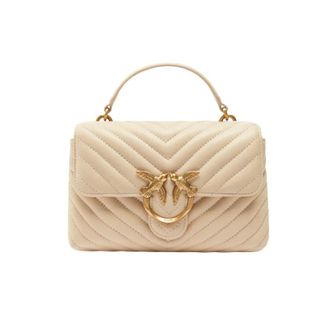 Pinko Pinko, Tassen, Dames, Beige, ONE Size, Leer, Mini Lady Love Puff