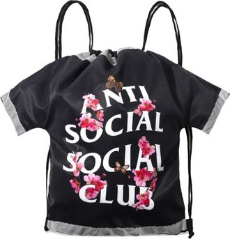 ANTI SOCIAL SOCIAL CLUB Zaino Cute AF Black Drawstring Bag Camo - Nero