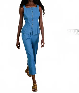 Ciao Lucia Formoso Sleeveless Square Neck Top In Chambra