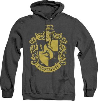 Gildan Harry Potter Hufflepuff Crest Adult Heather Hoodie / Hooded Sweatshirt