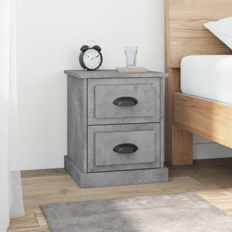 vidaXL Vidaxl - Mesitas De Noche 2 Uds Madera Contrachapada Gris 39x39x47,5 Cm