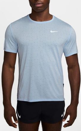 Nike Dri-FIT Miler Breathe Short Sleeve Running T-Shirt in Psychic Blue/Reflective Silv at Nordstrom, Size X-Large
