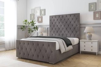 Comfort Beds Florida Naples Bed Frame With Mattress-50 Upholstered in Grey | Size: Small Double