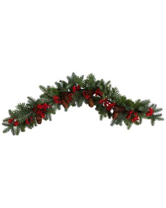 Nearly Natural 40In Pines Red Berries & Pinecones Artificial Garland