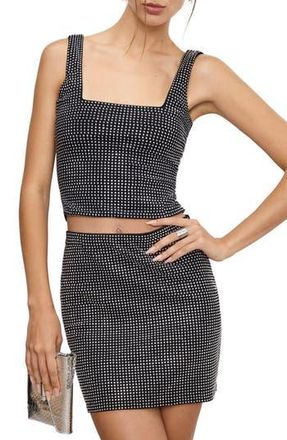 Good American Crystal Embellished Tank in Black001 at Nordstrom Rack, Size X-Large