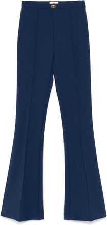 Elisabetta Franchi crepe flared trousers - Blue